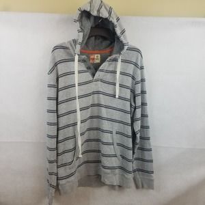 Ruff Hewn Mens Stripped Hoodie Pullover Pocket